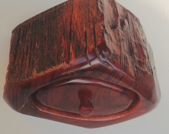 Live Edge Redwood Trinket Box. Hand Made Mid Century