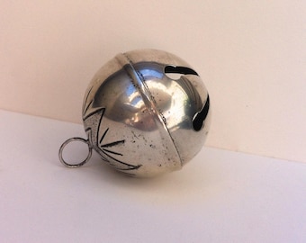 Silver Plated Sleigh Bell DENMARK STAR Pattern Vintage