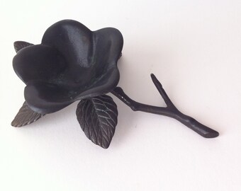 Bronze Flower on a Branch Incense or Candle Holder