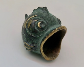 Bronze Open Mouth Fish, Walter Bosse Style, Unmarked