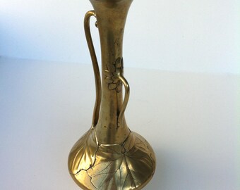 Antique Bronze MEIJI Lotus Flower Vase