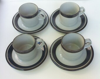 Set of Four ARABIA Karelia Cups and Saucers MID CENTURY