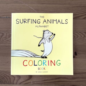 The Surfing Animals Alphabet Coloring Book, Children's Book, ABC Book, Animals, Surfing