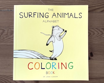 The Surfing Animals Alphabet Coloring Book, Children's Book, ABC Book, Animals, Surfing