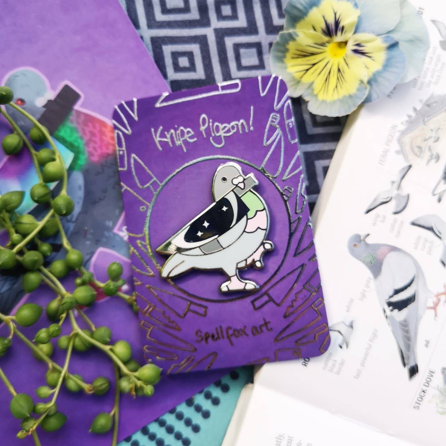 Knife Pigeon Enamel Pin