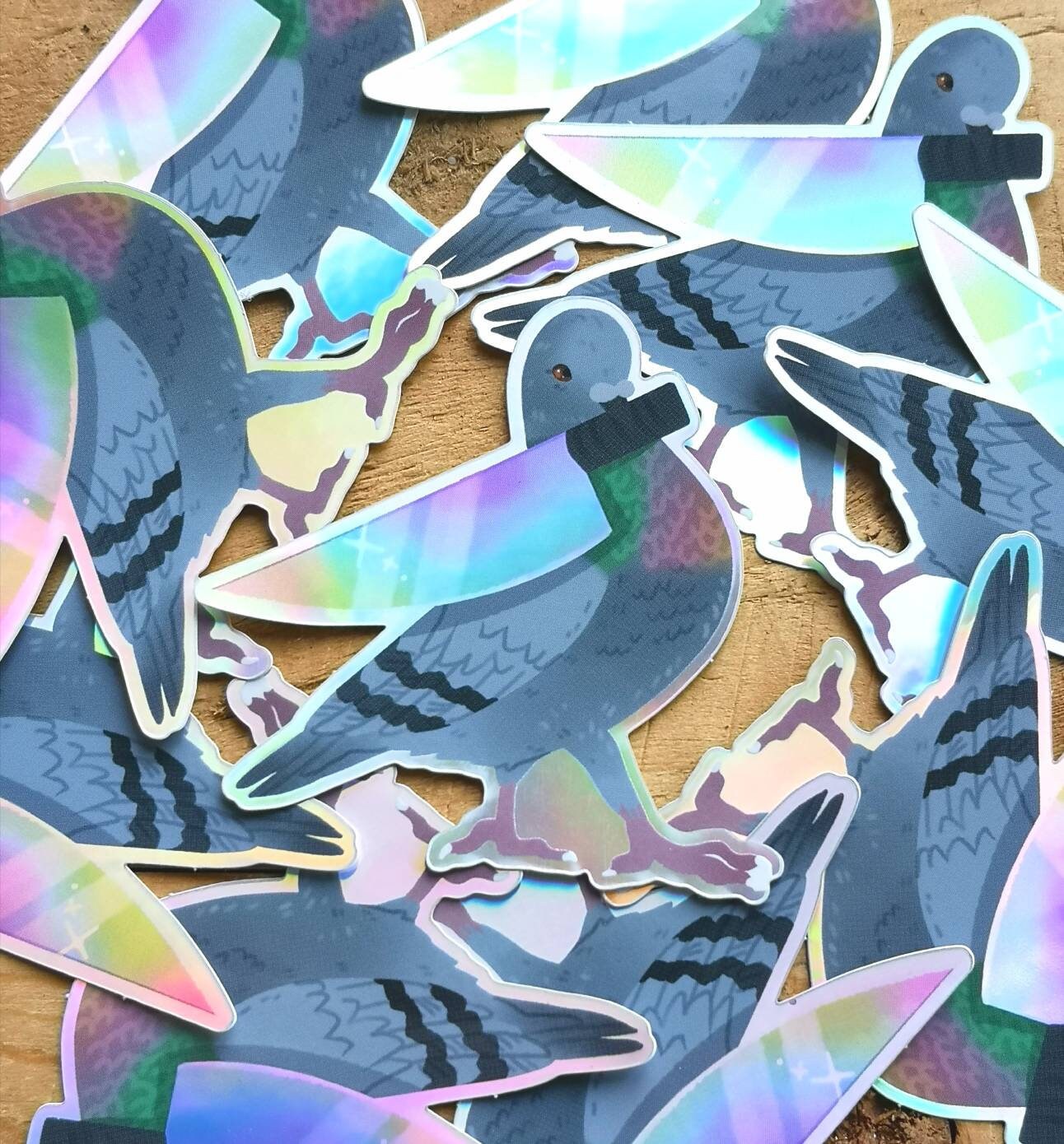 Knife Pigeon holographic sticker