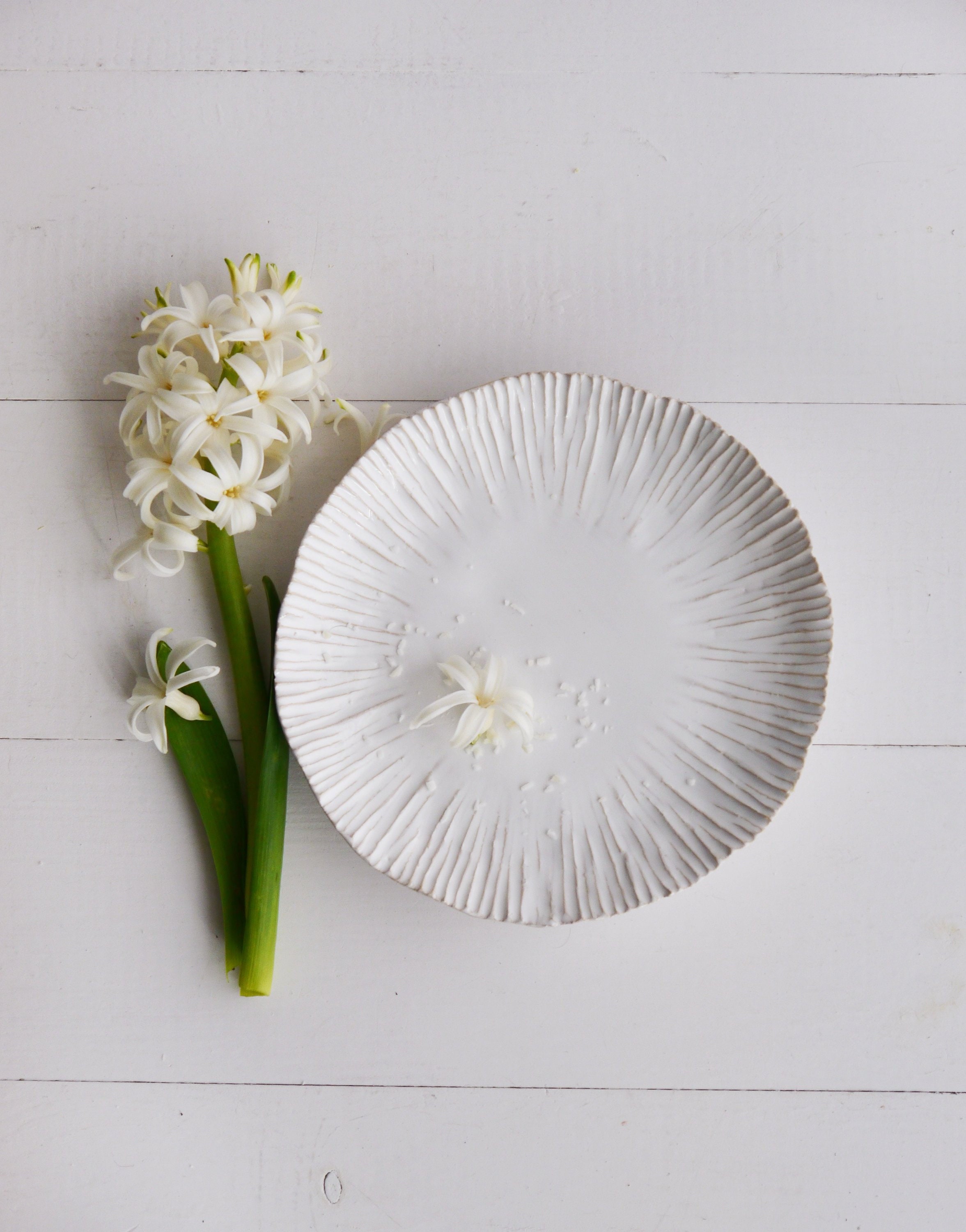 Set of two dessert plates ceramic white plates Etsy