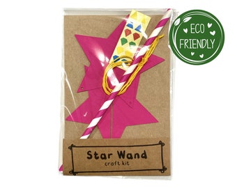 Eco friendly birthday party bag filler for paper party bags , Plastic-free, Alternative Party Favour, Unicorn Party Star Wand Craft Kit