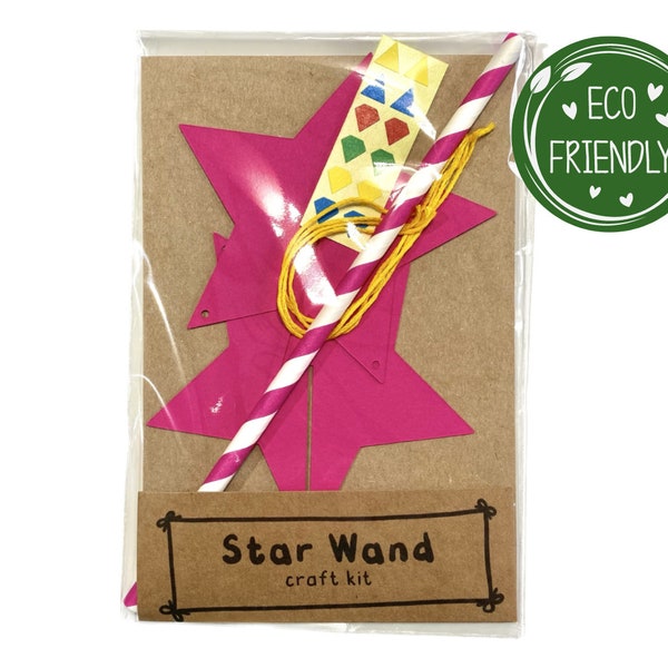 Eco friendly birthday party bag filler for paper party bags , Plastic-free, Alternative Party Favour, Unicorn Party Star Wand Craft Kit