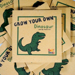 Dinosaur party seed and stencil packs x5, party bag fillers for dinosaur birthday parties. Eco friendly and plastic free fun.