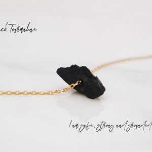 Black Tourmaline Necklace - Raw Tourmaline Necklace - Tourmaline Necklace - Gold Tourmaline Necklace - Black Tourmaline Crystal Jewelry