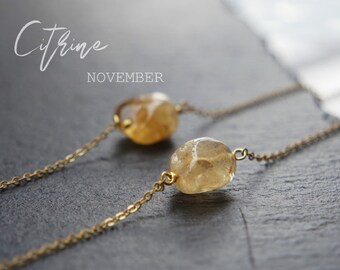 Raw Citrine Necklace - Etsy