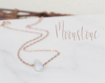 Raw Rainbow Moonstone Crystal Choker Necklace in Gold - Raw Moonstone Necklace - June Birthstone Gift - Raw Moonstone Choker  Crystal Choker