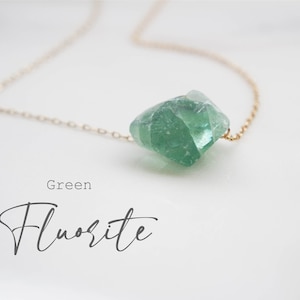 Raw Fluorite Necklace - Fluorite Necklace - Green Fluorite Necklace - Raw Fluorite Crystal - Healing Necklace - Gemstone Jewelry - Raw Stone