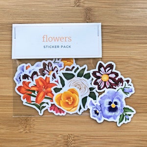 Flower Sticker Pack: Floral Garden Stickers (12pc)