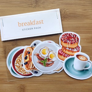 Breakfast Food Sticker Pack: Brunch Stickers (14pc)