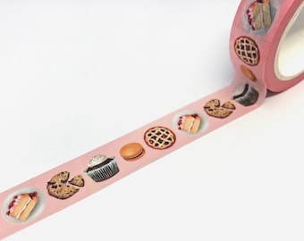 Dessert Washi Tape / Dessert Food Planner Tape / Baked Goods Decorative Washi / Dessert Gift Wrapping / Scrapbook Crafting Tape