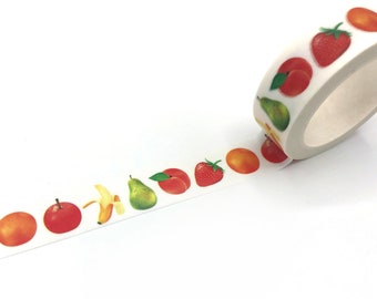 Fruit Washi Tape / Fruit Planner Tape / Decorative Food Washi / Gift Wrapping / Scrapbook Crafting Tape