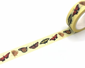 Butterfly Washi Tape / Butterflies Planner Tape / Decorative Butterfly Wing Washi / Gift Wrapping / Monarch Scrapbook Crafting Tape