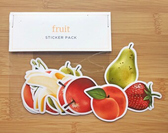 Fruit Sticker Pack 14pc / Fruit Stickers / Food Stickers  / Sticker Pack / Planner Stickers / Laptop and iPad Stickers / Decals