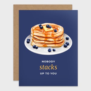 Funny Friendship Card / Pancake Pun Valentine Card / Appreciation Card / Anniversary Love Card / Funny Greeting Card / Punny Card image 1