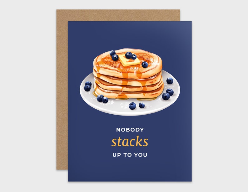 Funny Friendship Card / Pancake Pun Valentine Card / Appreciation Card / Anniversary Love Card / Funny Greeting Card / Punny Card image 1