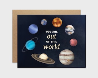 Carte d’amitié drôle / Carte de Saint-Valentin Space Pun / Carte d’appréciation / Carte d’amour anniversaire / Carte de vœux amusante / Carte Punny