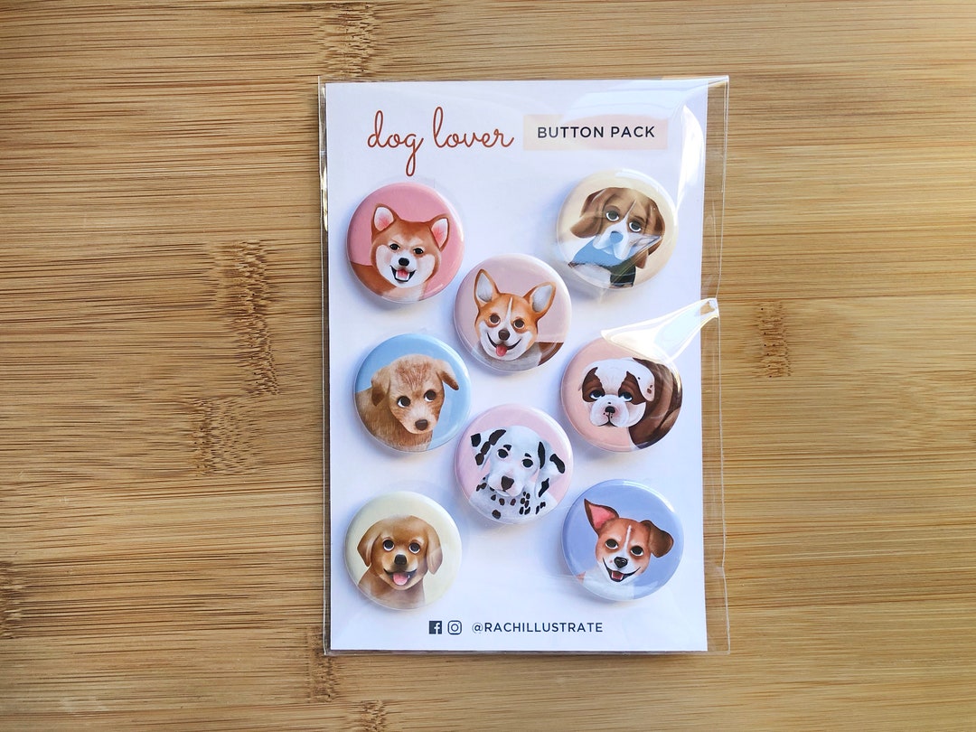 Dog Button Pack / Dog Buttons / Cute Puppy Buttons / Dog Lover - Etsy