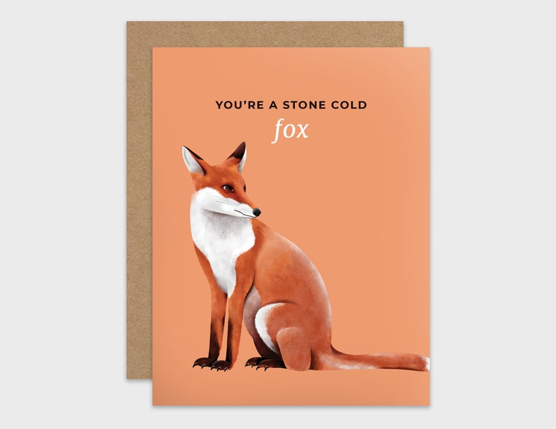 Funny Love Card / Fox Pun Anniversary Card / Romantic Greeting Card / Valentine / For Husband / Wife / For Boyfriend / Girlfriend image 1