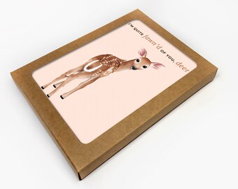 Funny Love Card Set of 10 / Deer Pun Anniversary Cards / Romantic Cards / Valentines / For Husband / Wife / For Boyfriend / Girlfriend