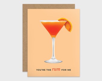 Funny Love Card / Rum Pun Anniversary Card / Romantic Greeting Card / Valentine Card / For Husband / Wife / For Boyfriend / Girlfriend