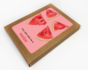 Funny Friendship Card Set of 10 / Watermelon Pun Valentine Cards / Appreciation Cards / Anniversary Love Cards / Funny Pun Greeting Cards