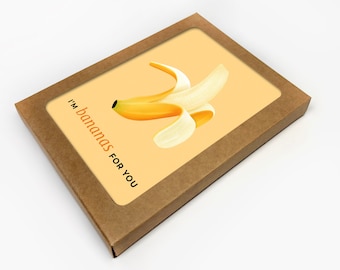 Funny Love Card Set of 10 / Banana Pun Anniversary Cards / Romantic Cards / Valentines / For Husband / Wife / For Boyfriend / Girlfriend