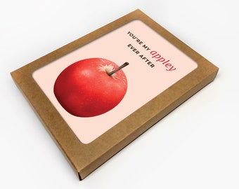 Funny Love Card Set of 10 / Apple Pun Anniversary Cards / Romantic Valentine Cards / For Husband / Wife / For Boyfriend / Girlfriend