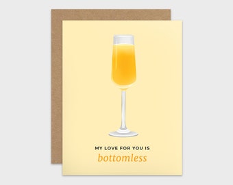 Funny Love Card / Mimosa Pun Anniversary Card / Romantic Valentine Card / For Husband / Wife / For Boyfriend / Girlfriend