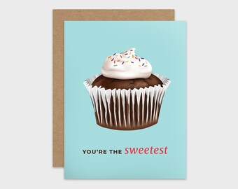 Funny Love Card / Cupcake Pun Anniversary Card / Romantic Greeting Card / Valentine Card / For Husband / Wife / For Boyfriend / Girlfriend