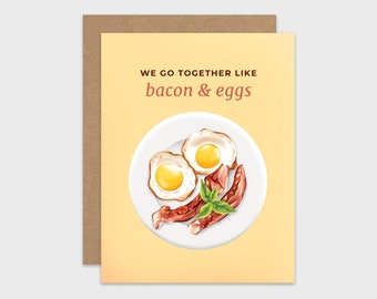 Funny Love Card / Breakfast Pun Anniversary Card / Romantic Greeting Card / Valentine Card / For Husband / Wife / For Boyfriend / Girlfriend