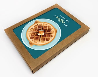 Funny Love Card Set of 10 / Waffle Pun Anniversary Cards / Romantic Cards / Valentines / For Husband / Wife / For Boyfriend / Girlfriend