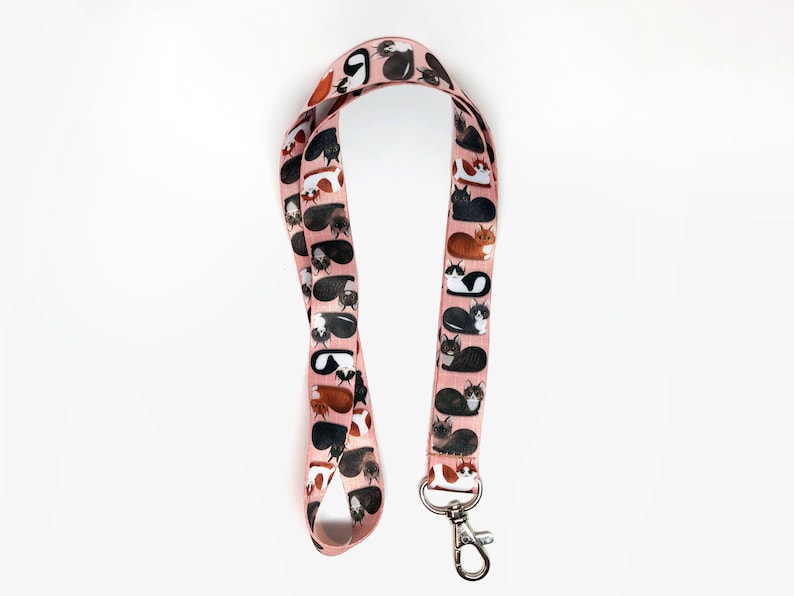 Lanière de pain chat / porte-badge d'identification de chat / porte-clé chat kawaii / lanière de clé / lanière d'enseignant / lanière d'infirmière / cadeaux de chat image 3