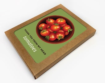 Funny Thank You Card Set of 10 / Pun Appreciation Cards / Tomato Friendship Cards / Blank Greeting Cards / Teacher Appreciation Cards