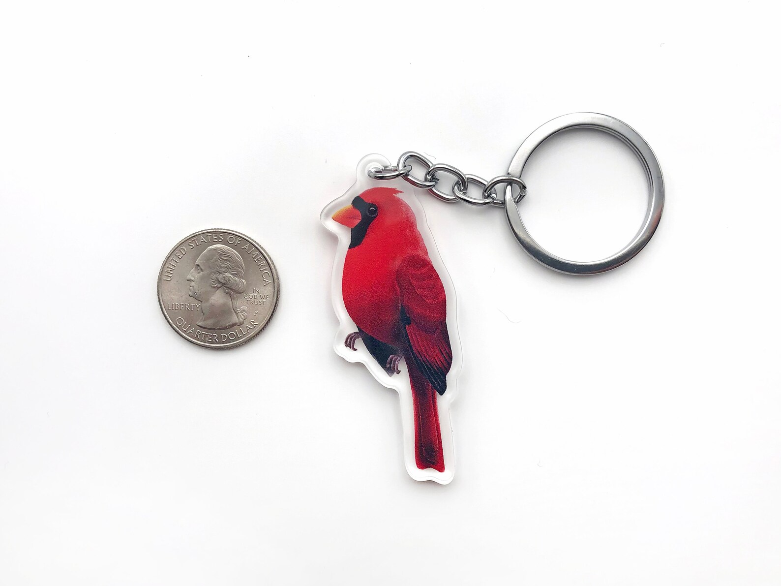 Bird Keychain / Cardinal Keyring / Northern Cardinal Acrylic Etsy