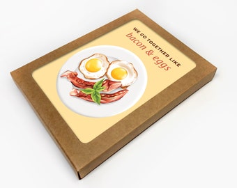 Funny Love Card Set of 10 / Breakfast Pun Anniversary Cards / Romantic Valentine Cards / For Husband / Wife / For Boyfriend / Girlfriend