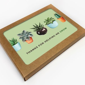 Jeu de cartes d’appréciation de 10 / Cartes de fête des mères / Cartes de fête des pères / Cartes de jeu de mots de plantes / Cartes de remerciement / Cartes de vœux / Maman de plantes