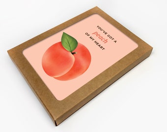 Funny Love Card Set of 10 / Peach Pun Anniversary Cards / Romantic Cards / Valentines / For Husband / Wife / For Boyfriend / Girlfriend