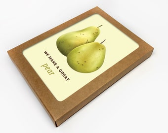 Funny Love Card Set of 10 / Pear Pun Anniversary Cards / Romantic Valentine Cards / For Husband / Wife / For Boyfriend / Girlfriend