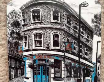 The Brookmill Victorian Corner Community British Pub Hotel St.John's Lewisham Deptford Copos resistentes ao calor Artigos para casa Coaster ilustrado