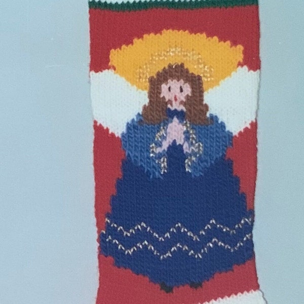 Angel Stocking Knitting Pattern Downloadable Christmas