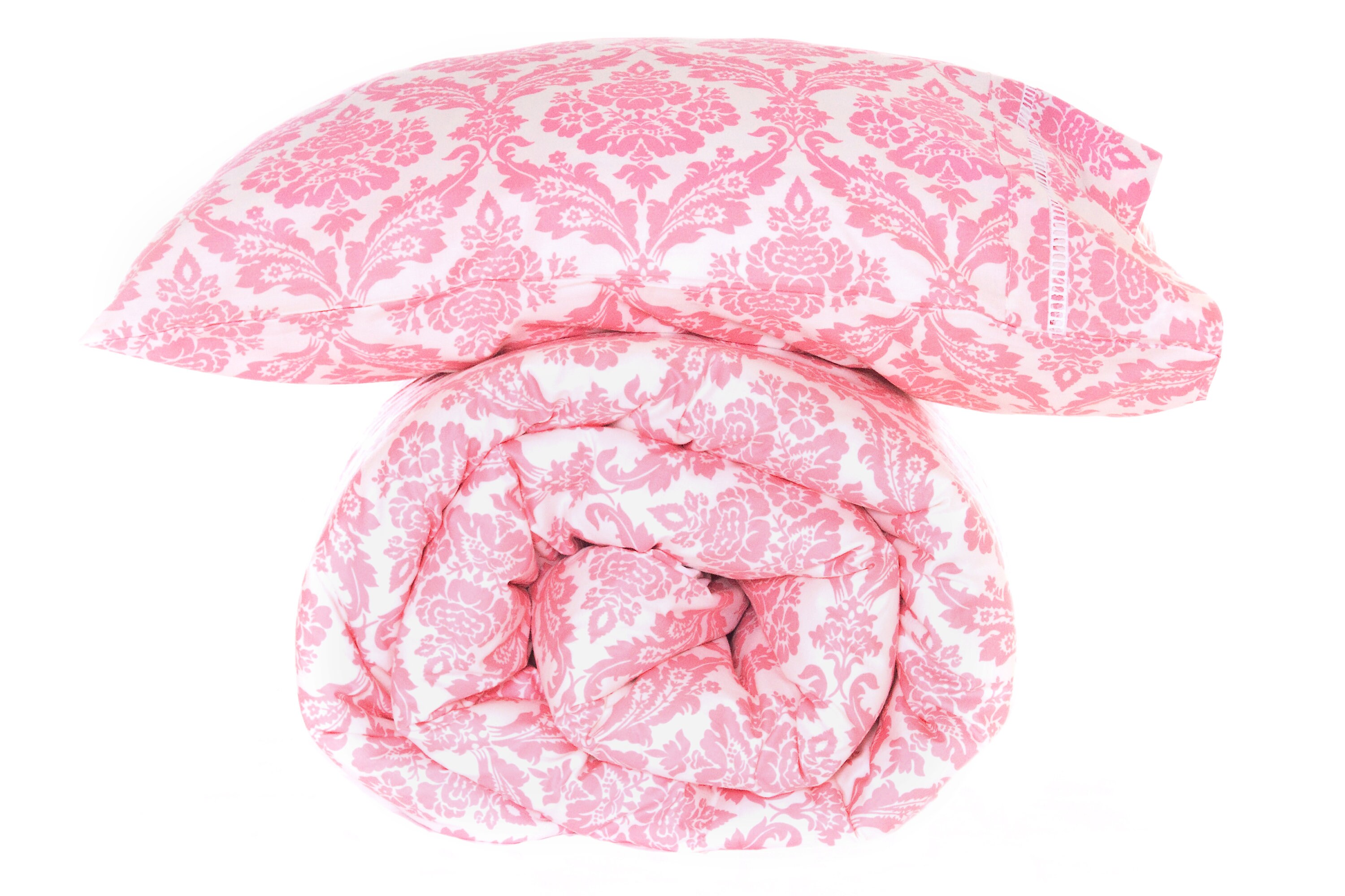 Pink Damask Doona Cover King Single Etsy