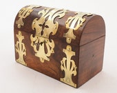 Victorian Walnut and Brass Tea Caddy, Circa 1890