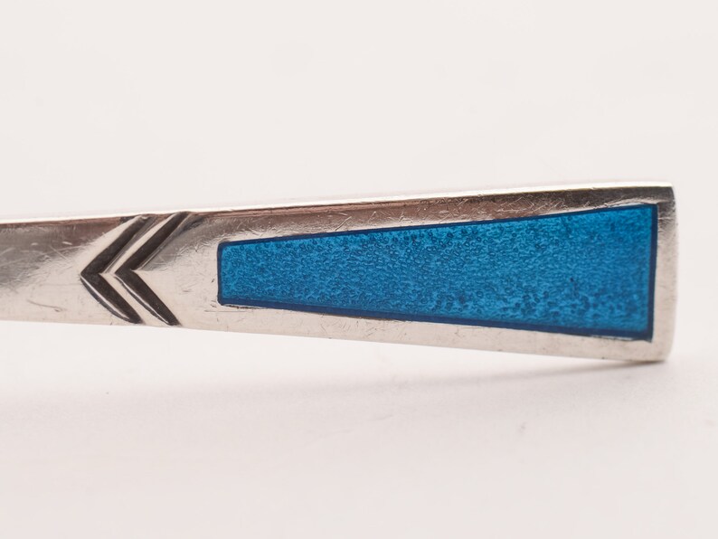 Sheffield 1935 Beautiful Art Deco Silver and Enamel Spoons